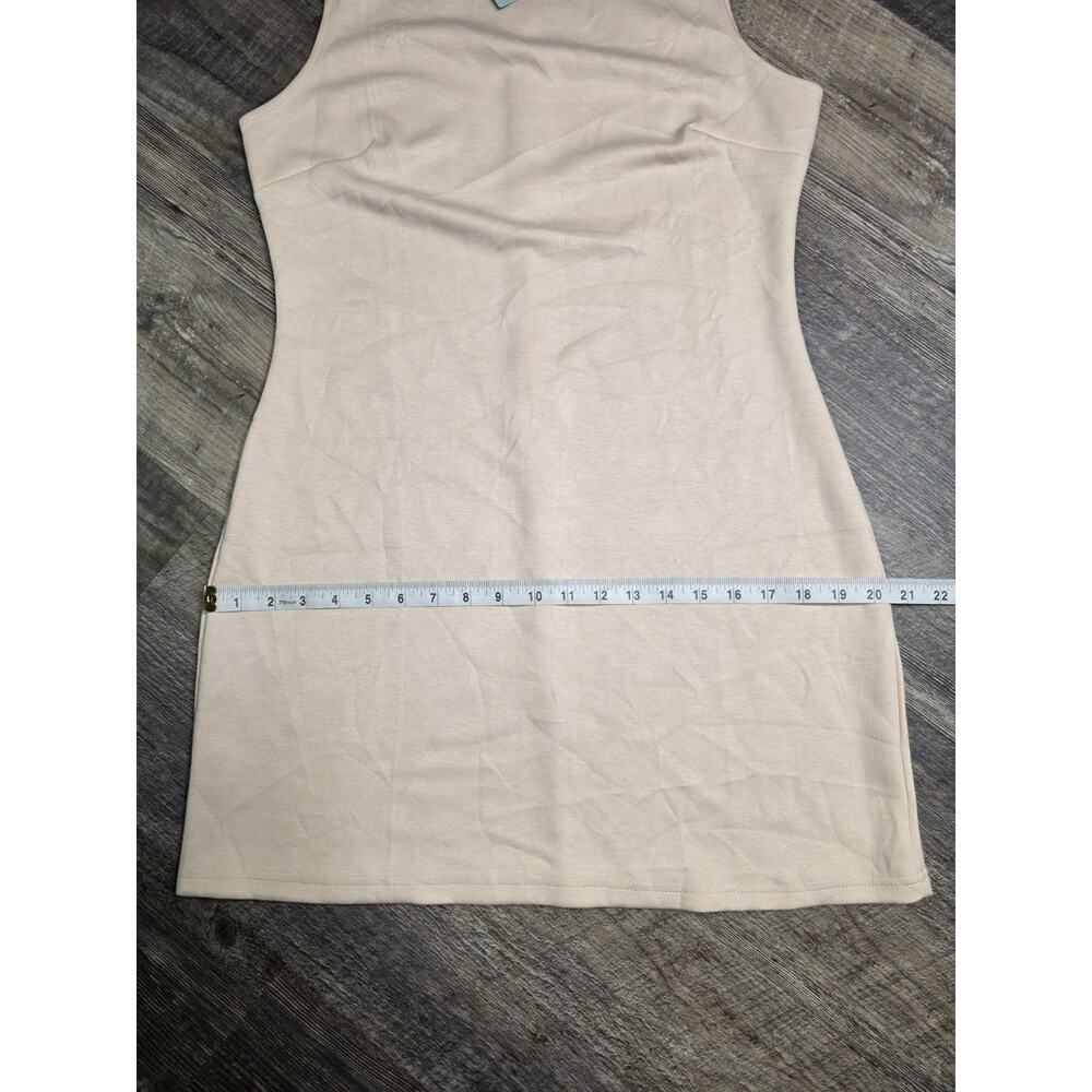 WIHOLL Womens Size L Large Cream Sleeveless Sheath Mini Dress Stretch NWT - Picture 4 of 10